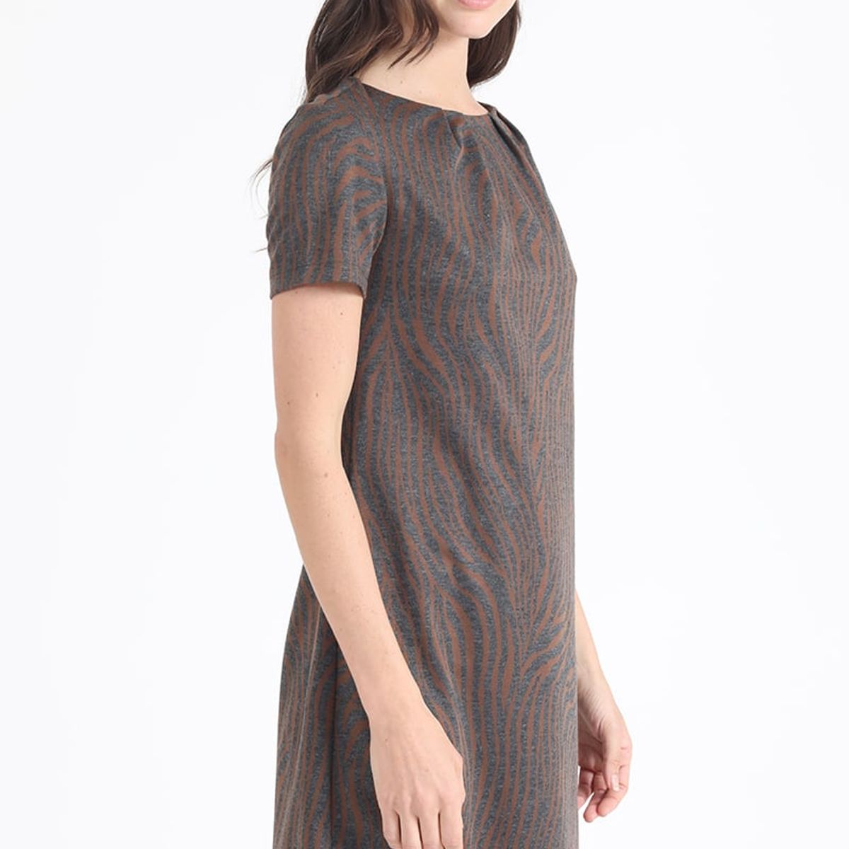 LIOLA - Vestido Estampado Animal Café Liola