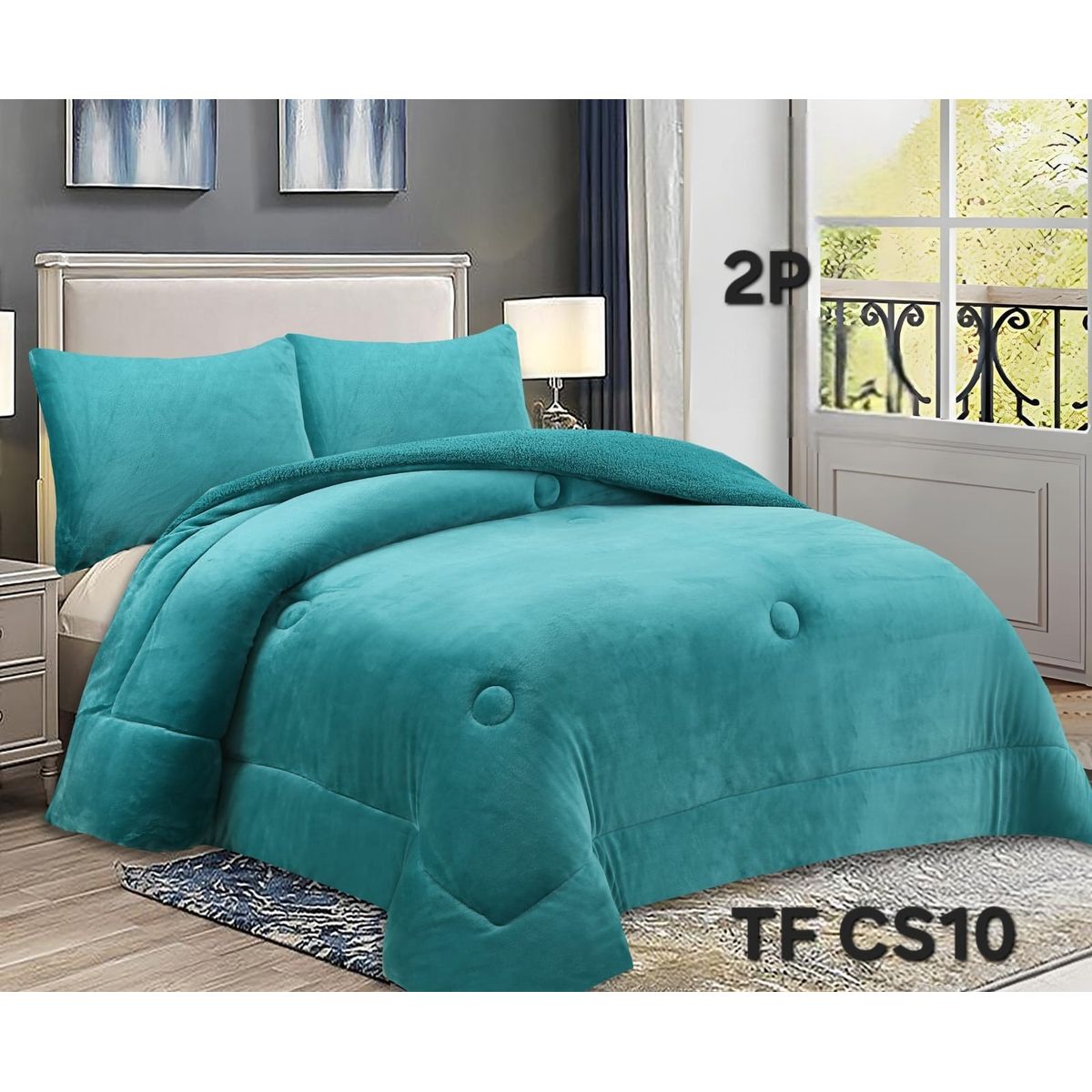 ANGELES DEL HOGAR - COBERTOR DE INVIERNO PLUSH LISO 2 PLAZAS