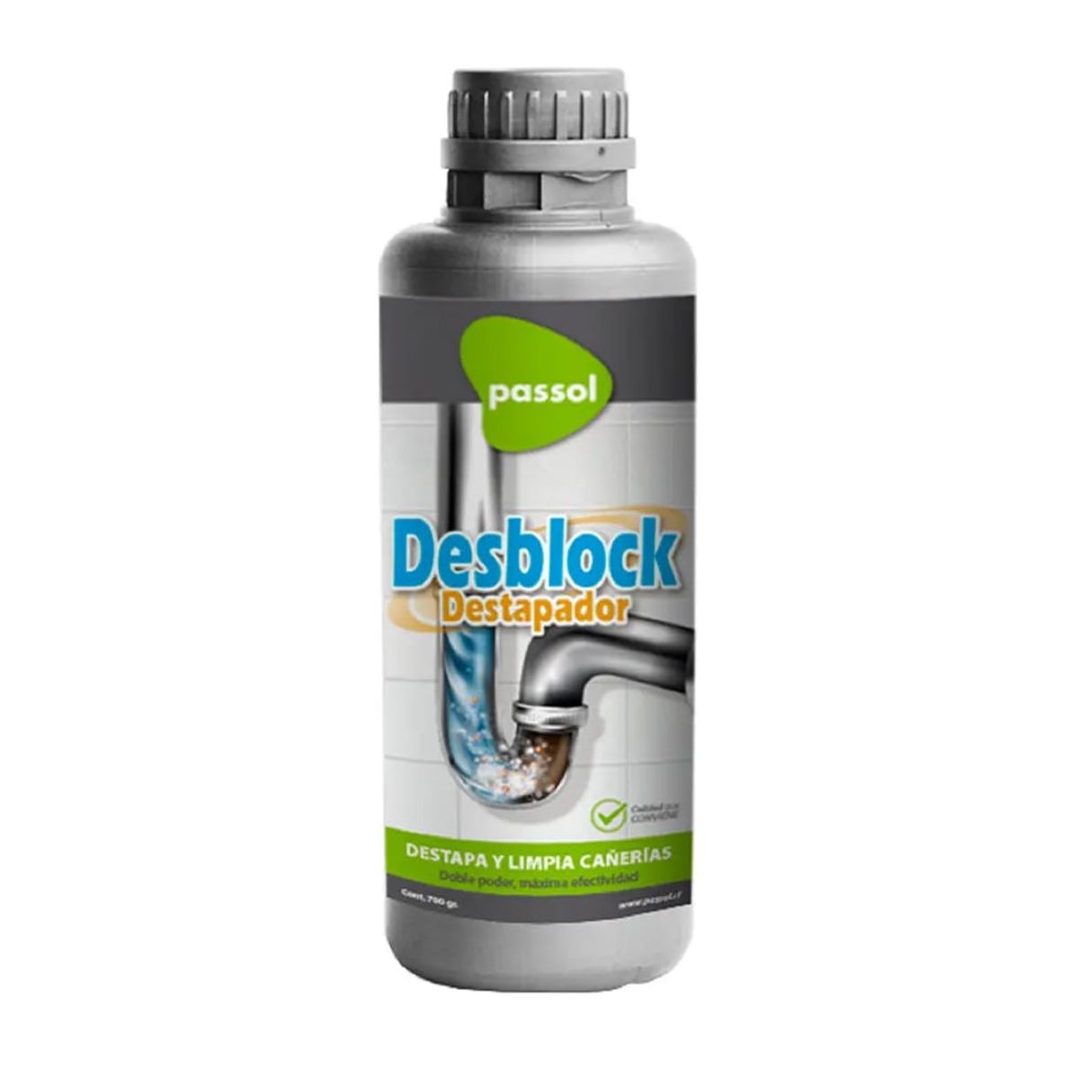 PASSOL - Destapador Cañerias 700gr Desblock Passol Pack 3 Unidades