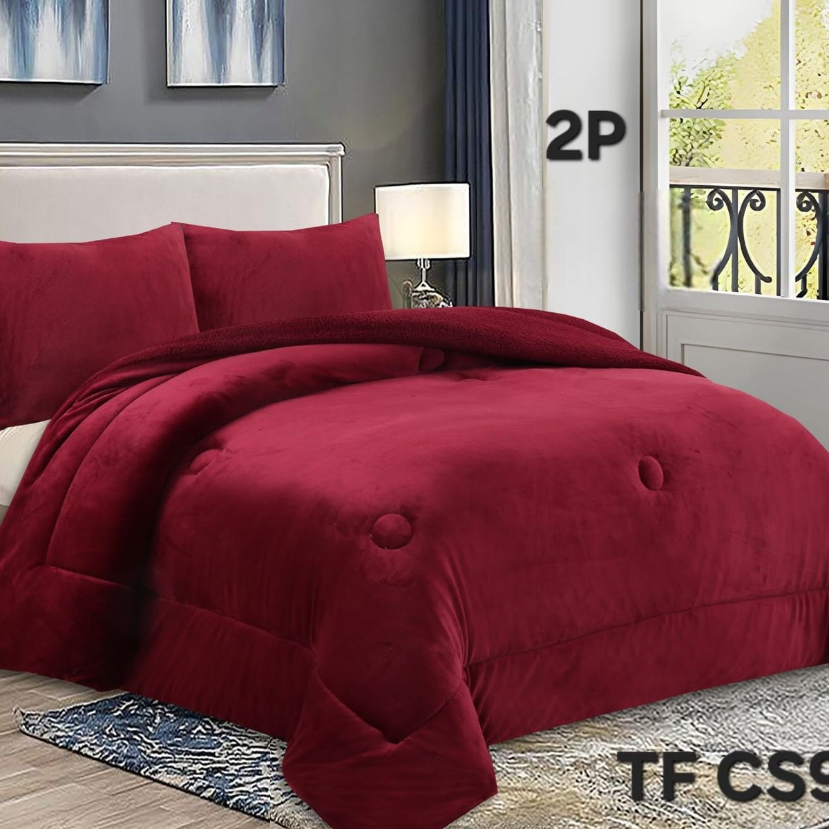 ANGELES DEL HOGAR - COBERTOR DE INVIERNO PLUSH LISO 2 PLAZAS