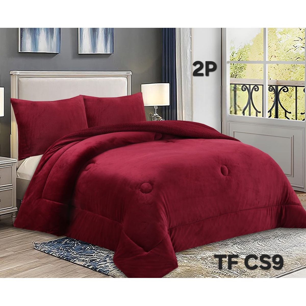 ANGELES DEL HOGAR - COBERTOR DE INVIERNO PLUSH LISO 2 PLAZAS