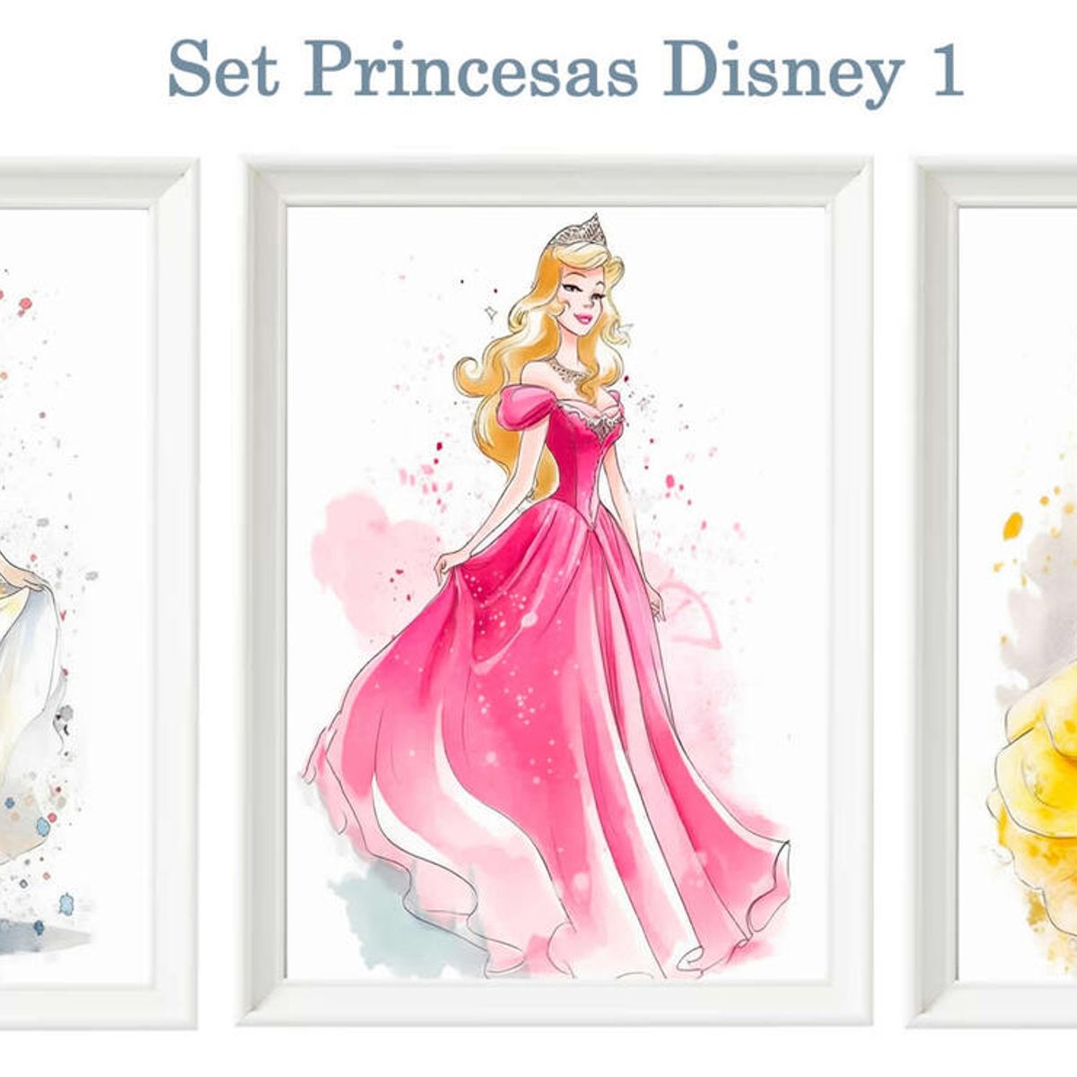 DECORACION CREATIVA - Set Cuadro Infantil Niñas Princesas Disney 1