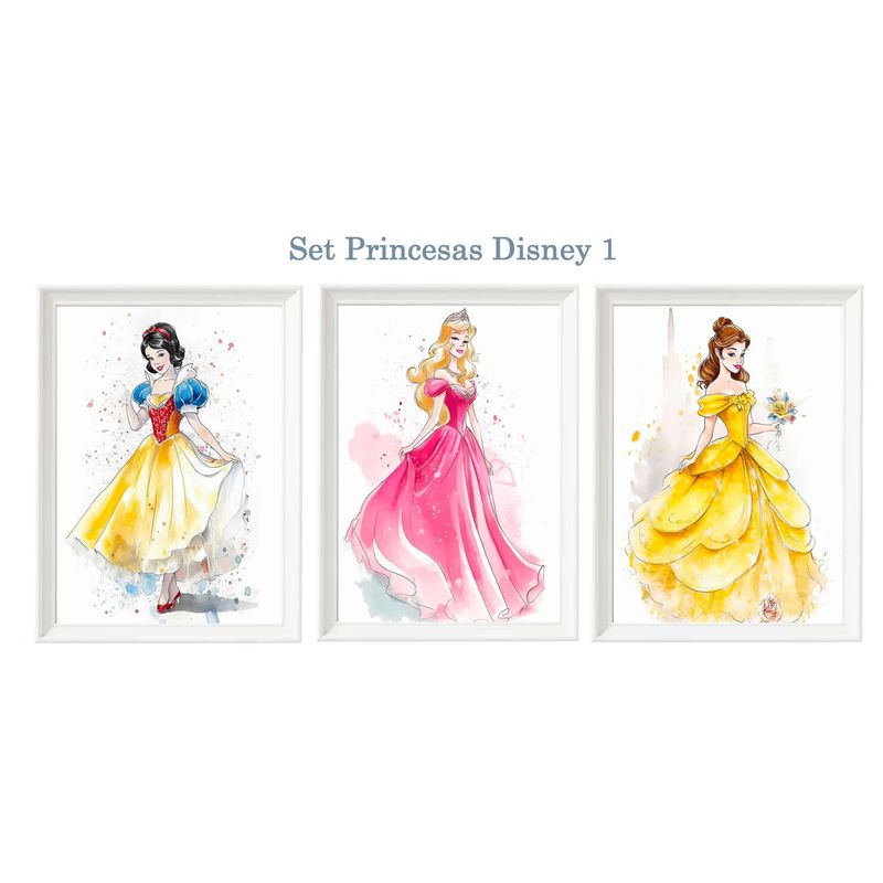 DECORACION CREATIVA - Set Cuadro Infantil Niñas Princesas Disney 1