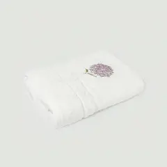 NINA HERRERA - Toalla de Baño Bordada Hortensia Rosado