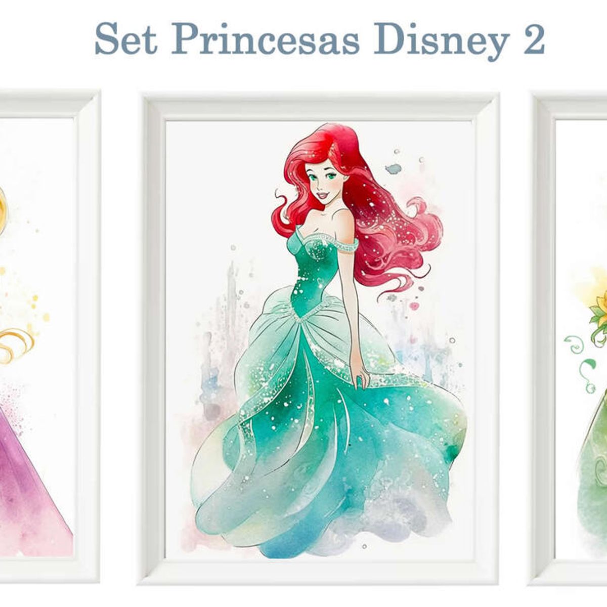 DECORACION CREATIVA - Set Cuadro Infantil Niñas Princesas Disney 2