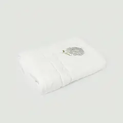 NINA HERRERA - Toalla de Mano Bordada Hortensia Blanco