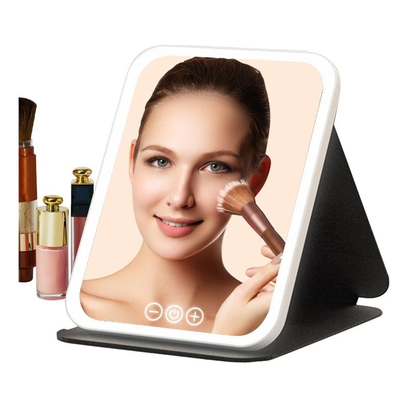 EVERSO - Espejos De Maquillaje Plegable Portátil De Viaje Con Luz Led-