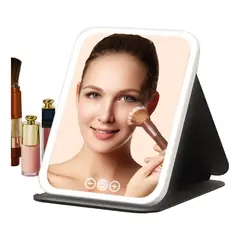 EVERSO - Espejos De Maquillaje Plegable Portátil De Viaje Con Luz Led-