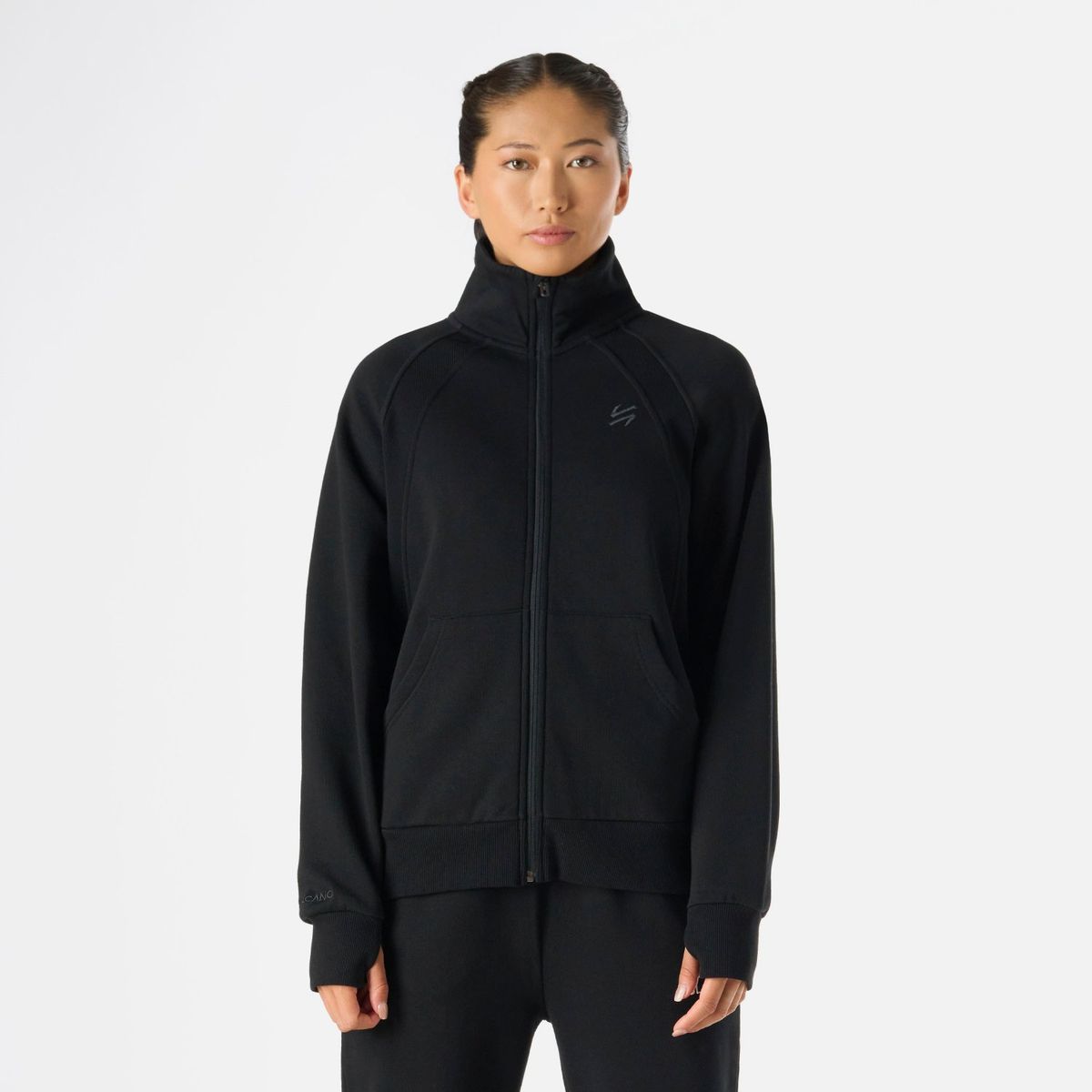 VULCANO - Polerón Mujer Cool Down Full Zip Sweatshirt Negro Vulcano