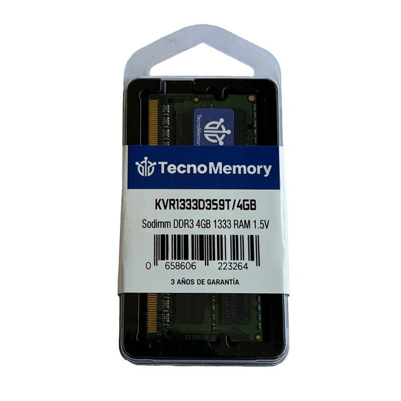 GENERICO - Memoria ram TecnoMemory Sodimm DDR3 4GB 1333Mhz KVR1333D3S9T4GB