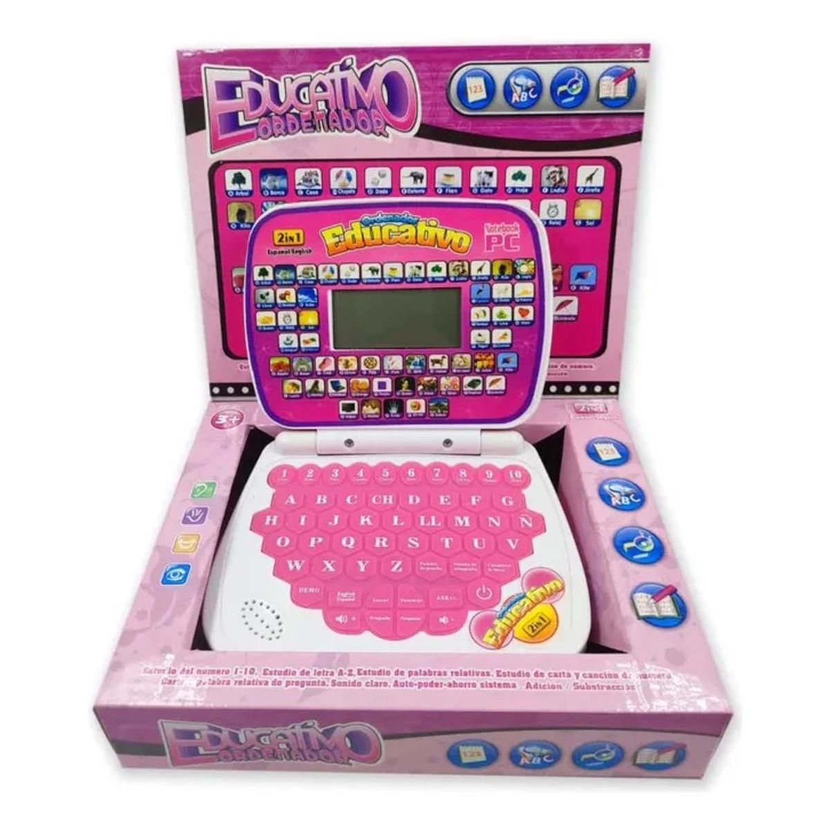 GENERICO - Ordenador Didactico Educativo Para Niños Color Rosa