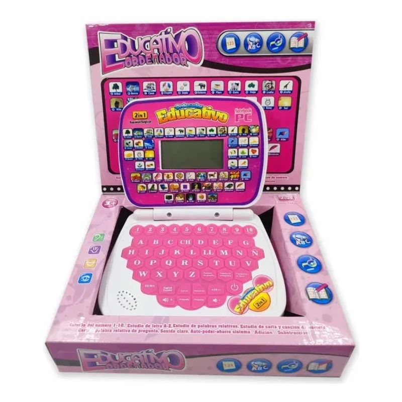 GENERICO - Ordenador Didactico Educativo Para Niños Color Rosa