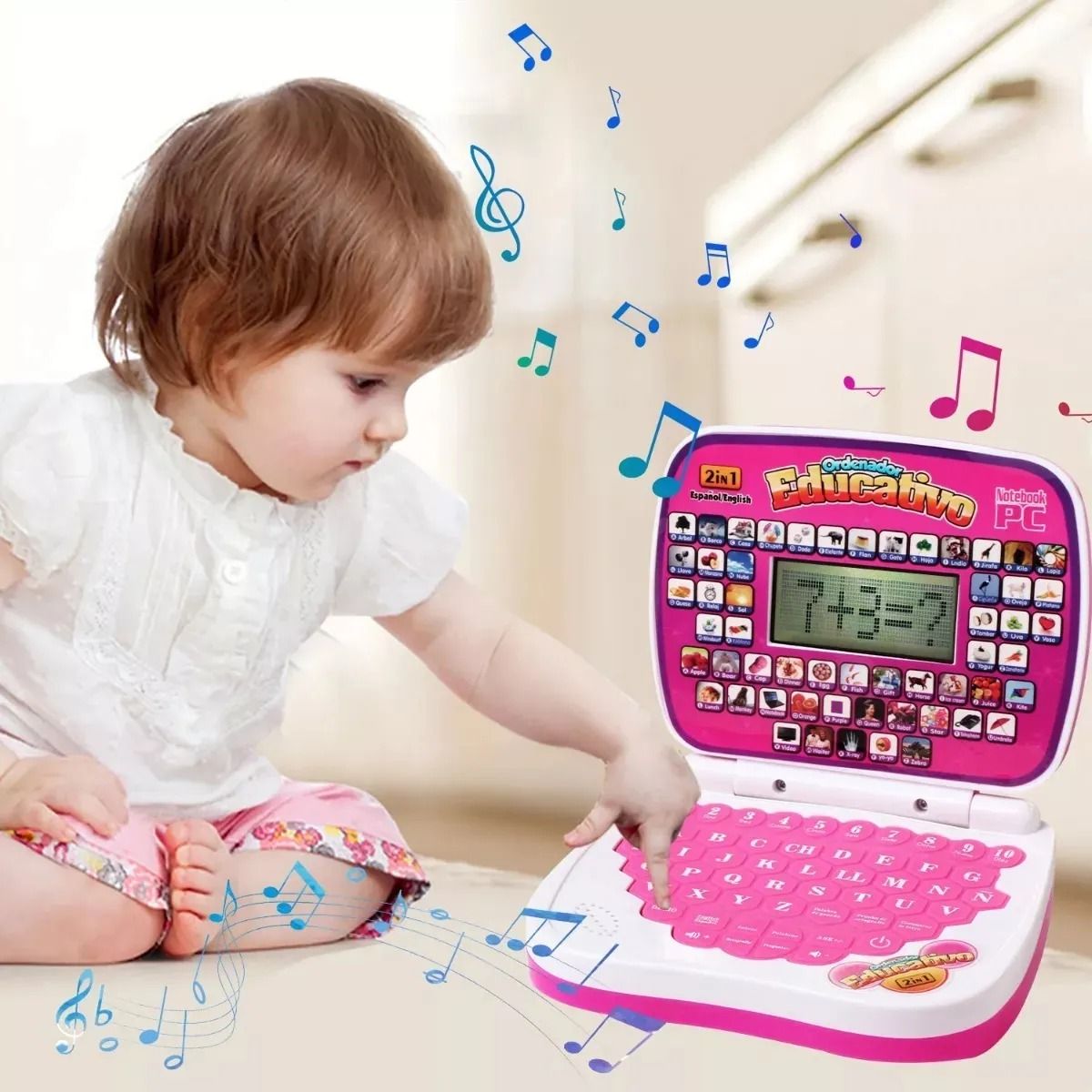 GENERICO - Ordenador Didactico Educativo Para Niños Color Rosa