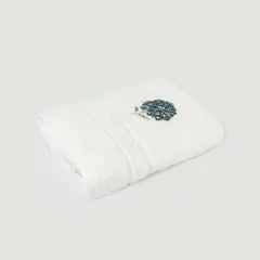NINA HERRERA - Toalla de Baño Bordada Hortensia Azul