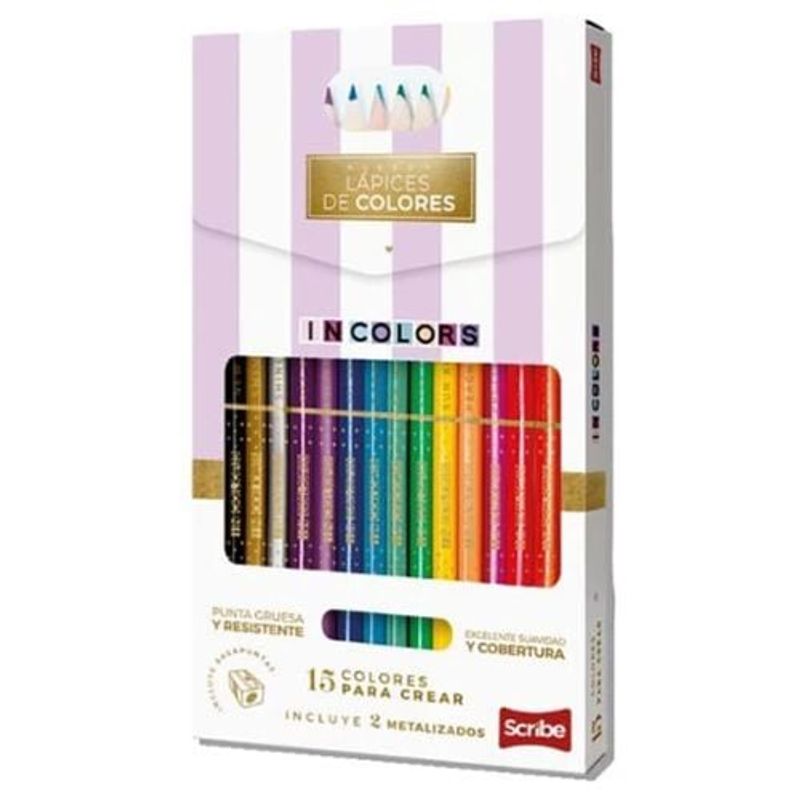 GENERICO - Lapices Scribe Colores In Colors 15 Lapices
