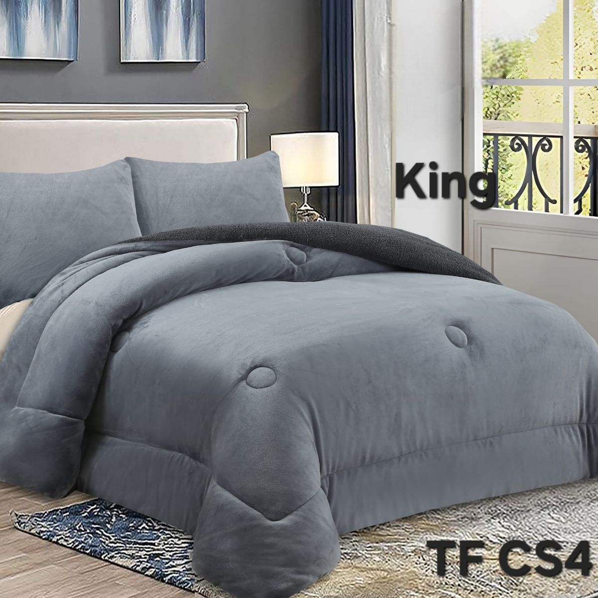 ANGELES DEL HOGAR - COBERTOR DE INVIERNO PLUSH LISO TAMAÑO KING