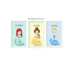 DECORACION CREATIVA - Set Cuadro Infantil niña - Princesas Bebés Disney 1