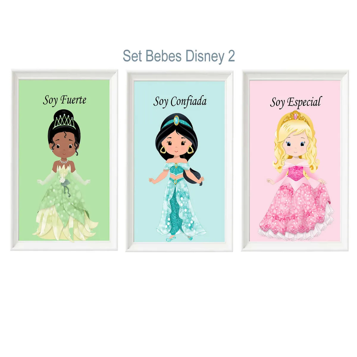 DECORACION CREATIVA - Set Cuadro Infantil niña - Princesas Bebés Disney 2