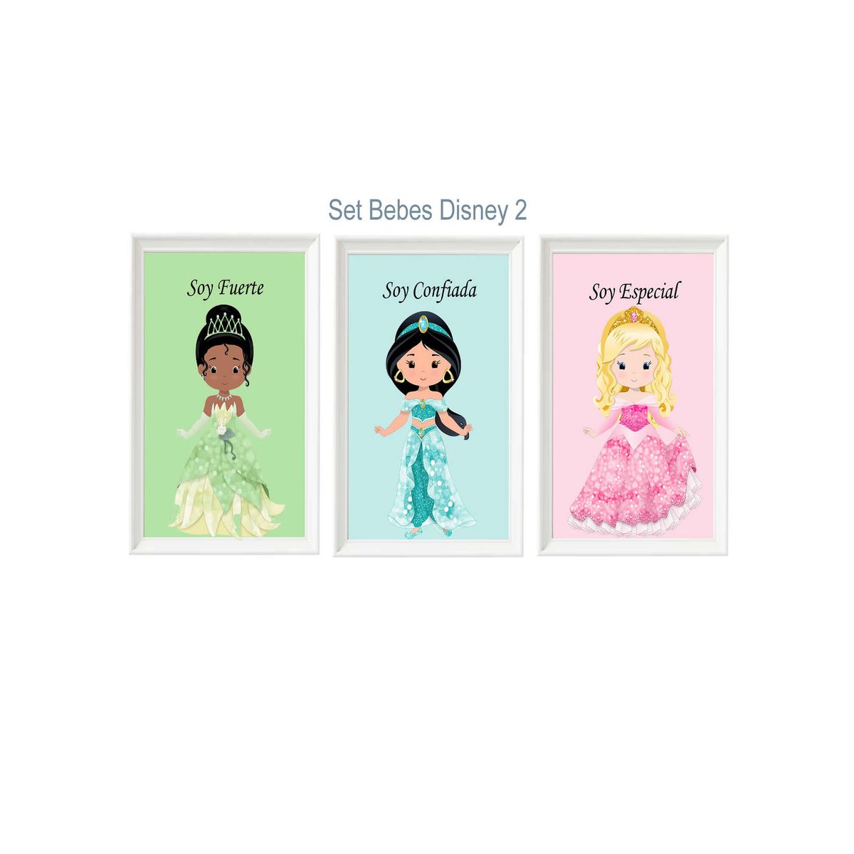 DECORACION CREATIVA - Set Cuadro Infantil niña - Princesas Bebés Disney 2