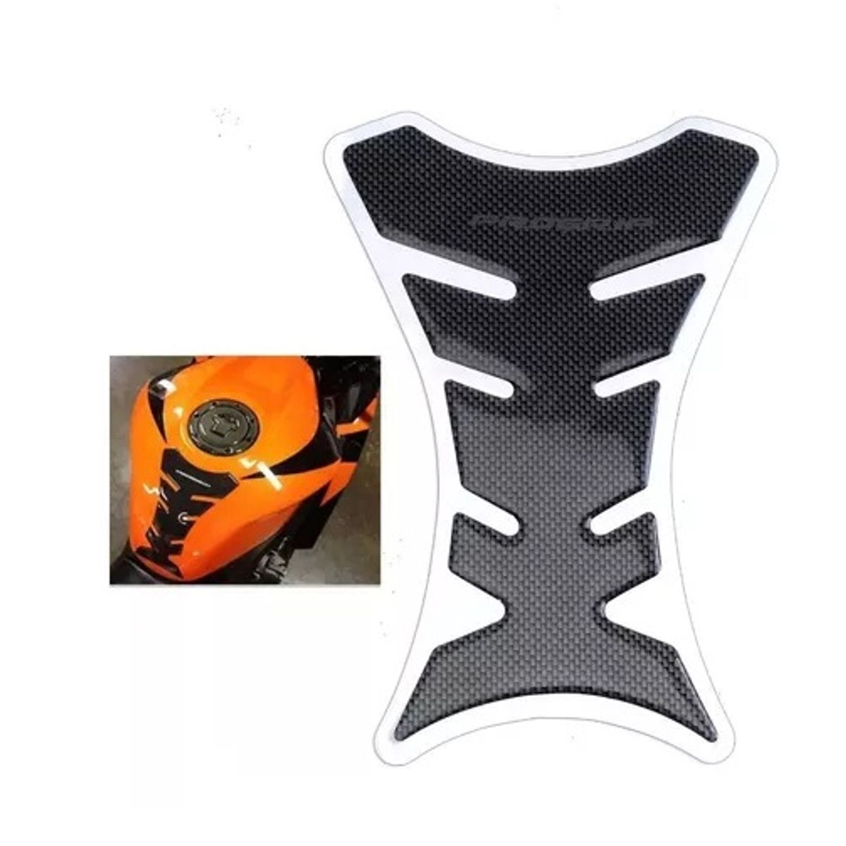 GENERICO - Cubre estanque de moto diseño carbono