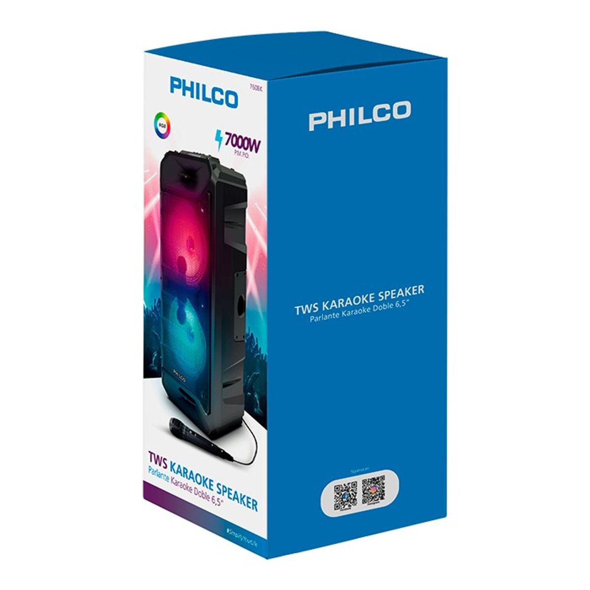 PHILCO - Parlante Karaoke Tws Philco Doble 6.5 Pulgadas 760BK