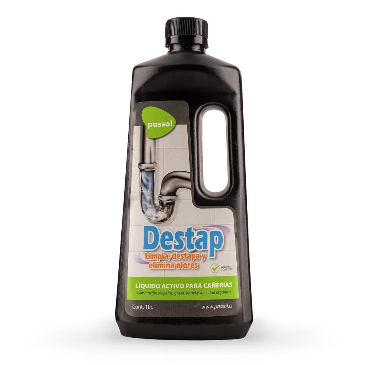 PASSOL - Pack 3 Destapador De Cañerías Liquido 1 Litro Passol Destap 1000