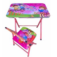 Mesa + Silla Plegables Escritorio Altura Ajustable para Niñas