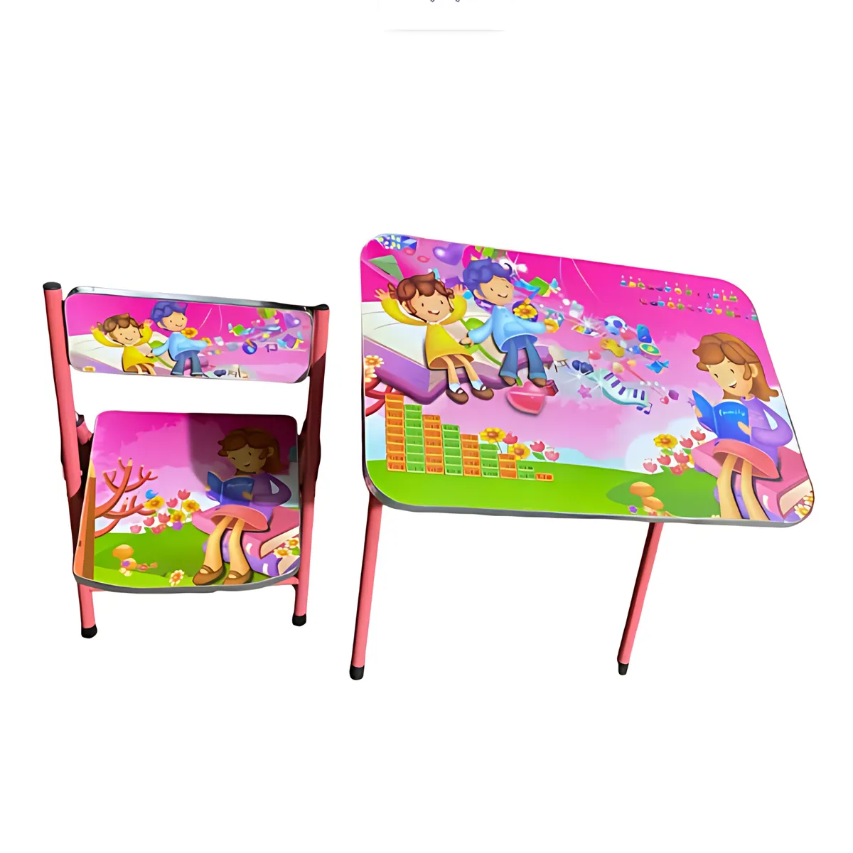 GENERICO - Mesa + Silla Plegables Escritorio Altura Ajustable para Niñas