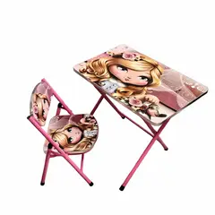 GENERICO - Mesa + Silla Plegables Escritorio con Altura Ajustable para Niñas