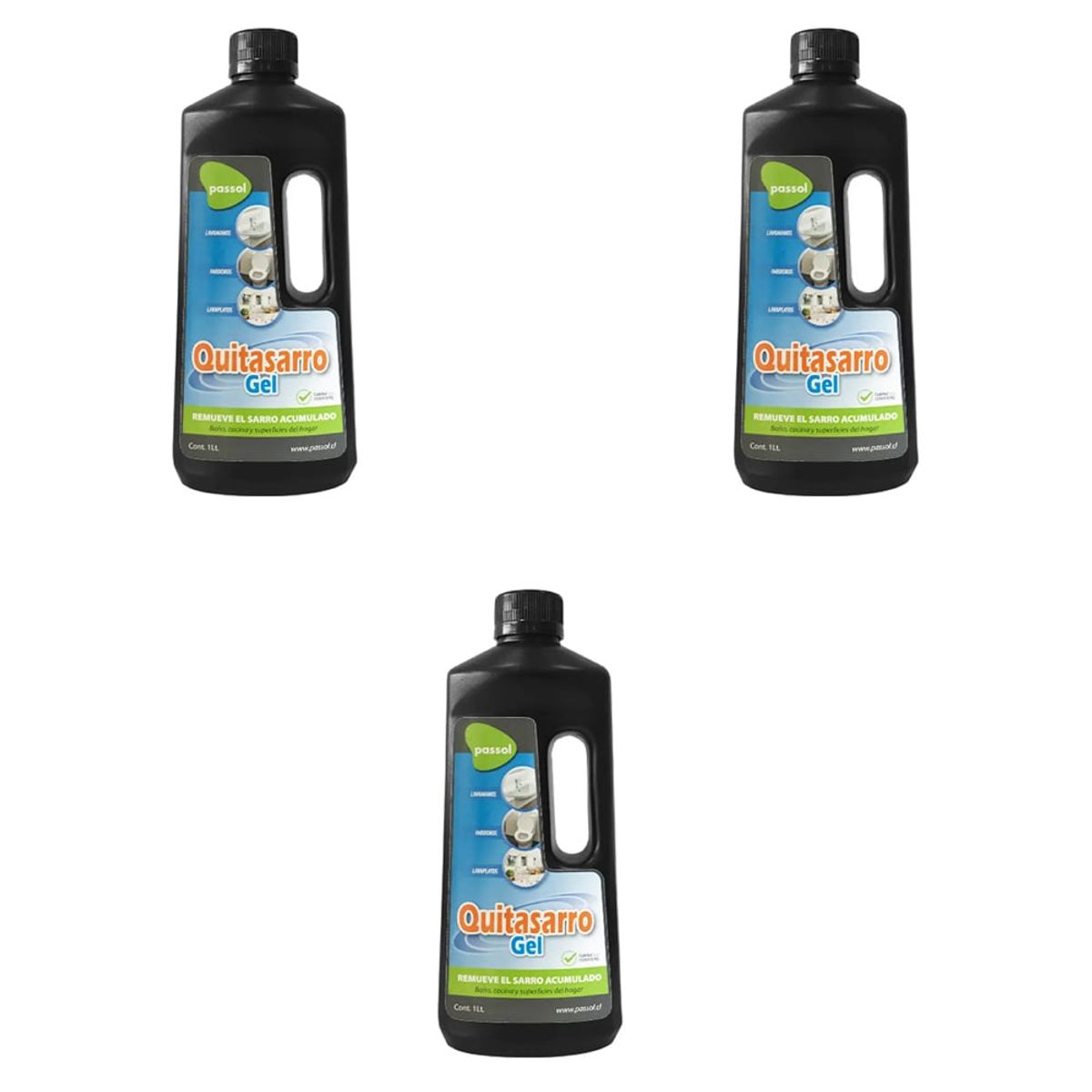 PASSOL - Pack 3 Quita Sarro Gel 1 Litro Passol