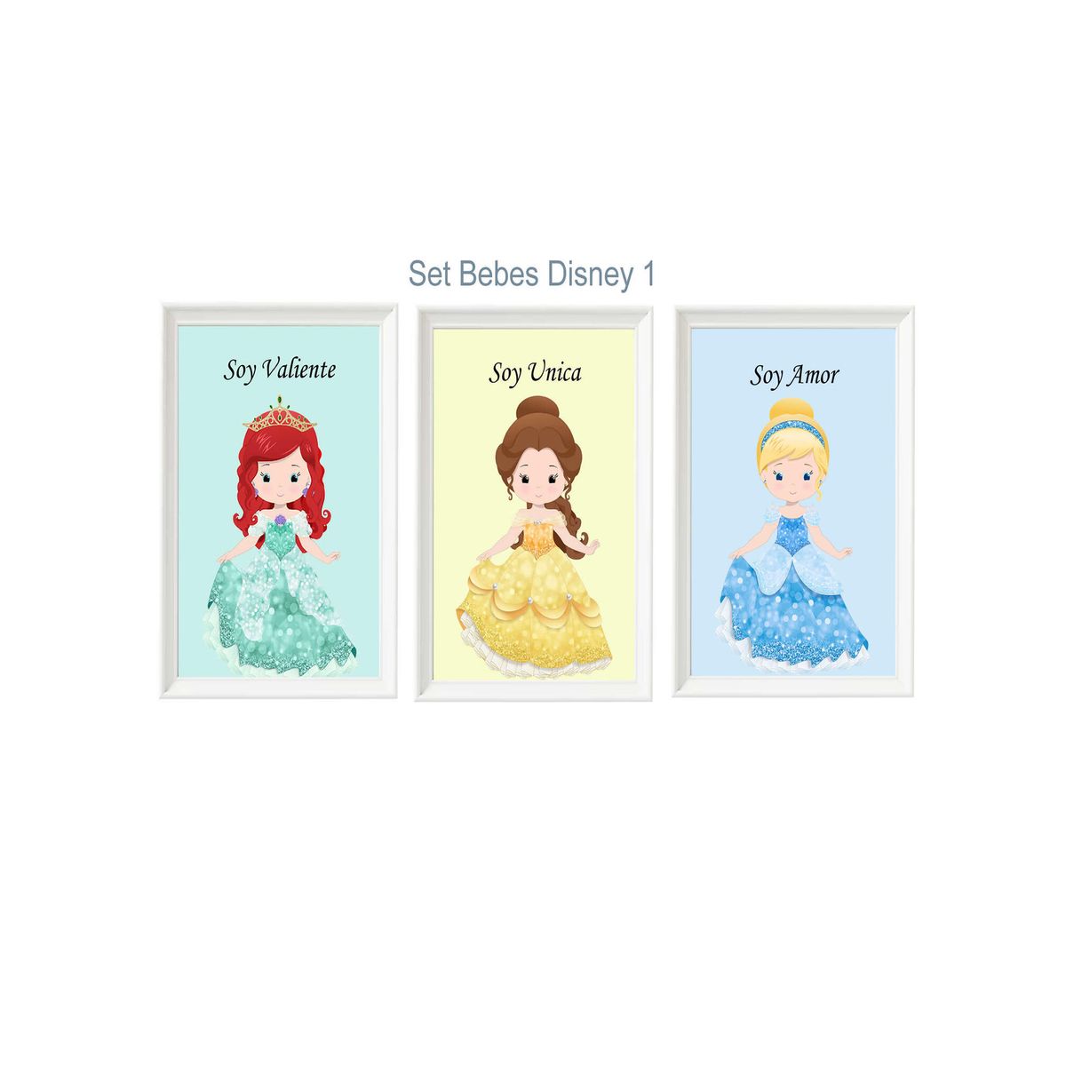 DECORACION CREATIVA - Set Cuadro Infantil Niñas Princesas Bebés Disney 1