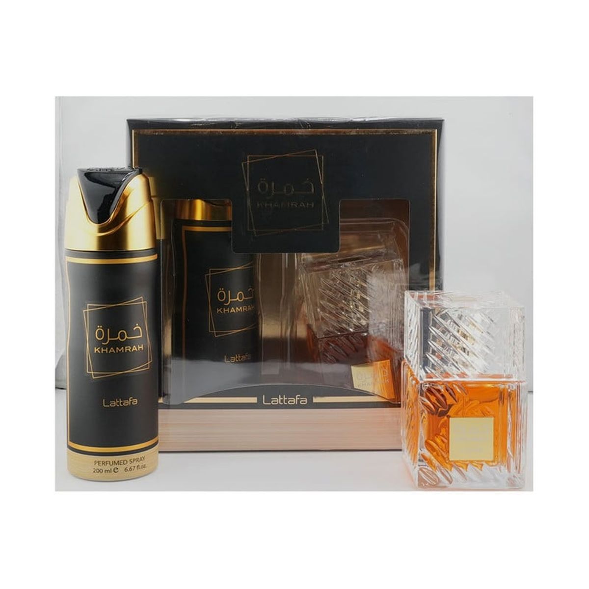LATTAFA - Set Perfume Hombre Lattafa Khamrah EDP 100ml + Deo Spray 200ml