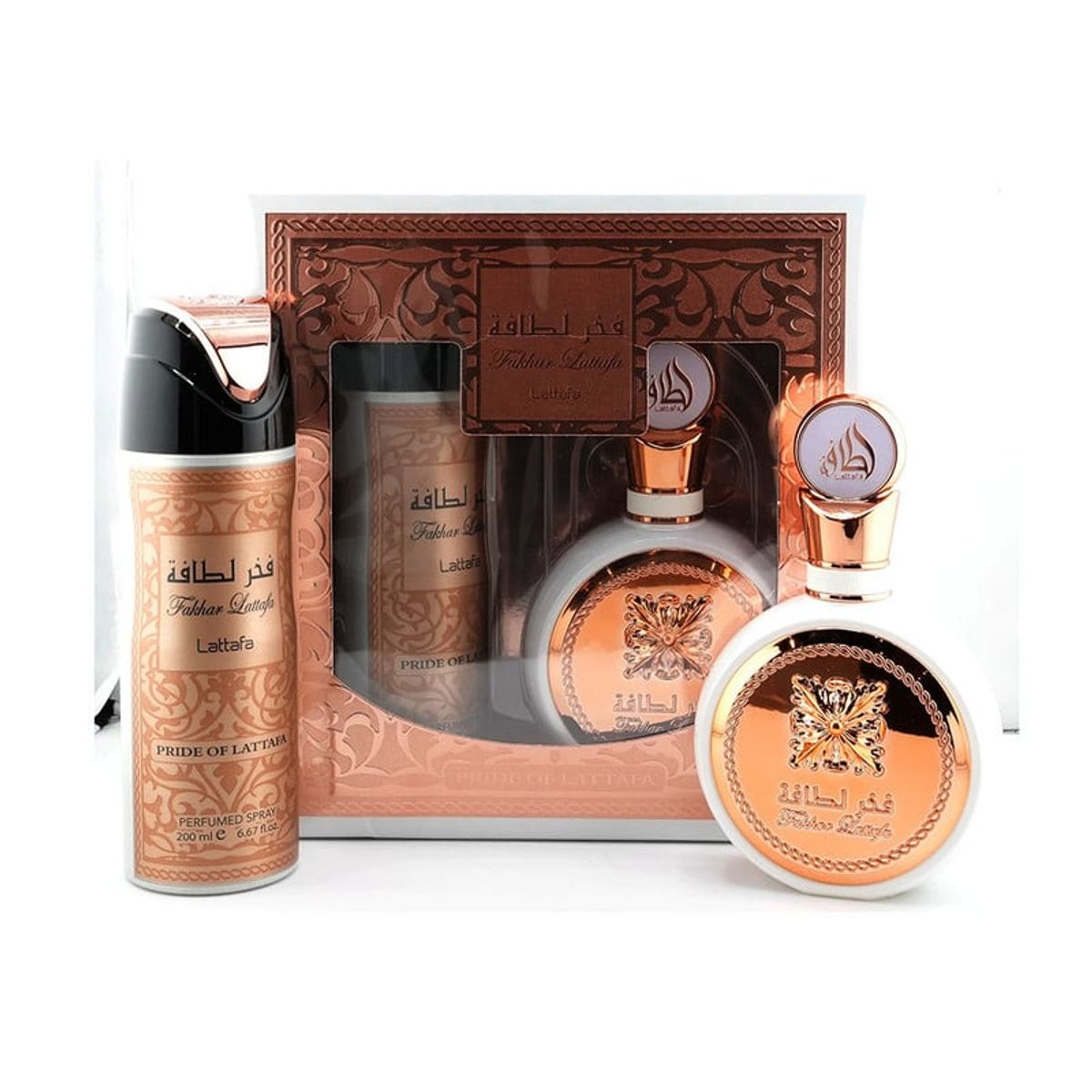 LATTAFA - Set Perfume Mujer Lattafa Fakhar EDP 100ml + Deo Spray 200ml