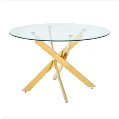 CORI CORI - Mesa de Comedor Warwick Redonda Gold 120cms