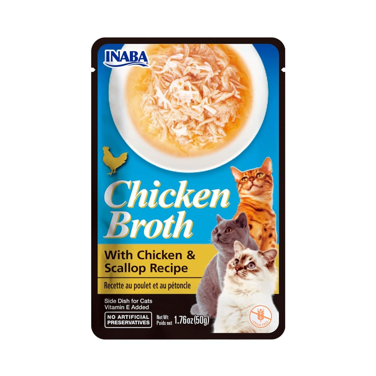 INABA - Snack Sobres Inaba Churu Broth Pollo y Ostion para Gato 50gr
