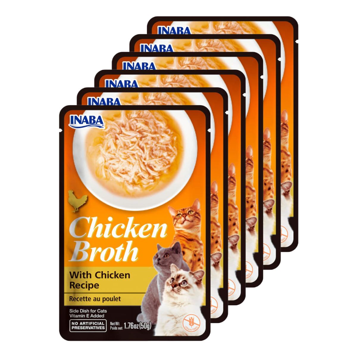 INABA - Snack Inaba Churu Broth Pollo - Pack 6 sobres