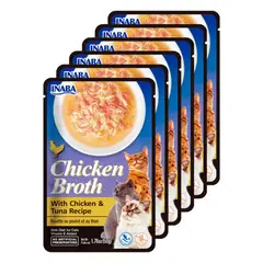 INABA - Snack Churu Broth Pollo con Atun - Pack 6 sobres