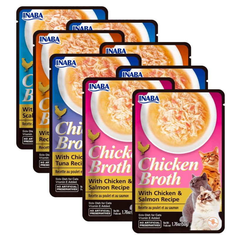 INABA - Inaba Churu Broth Snack Gato Surtidos - Pack 8 sobres