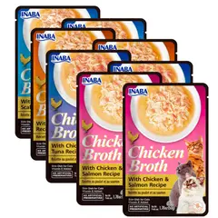 INABA - Churu Broth Snack Gato Surtidos - Pack 8 sobres