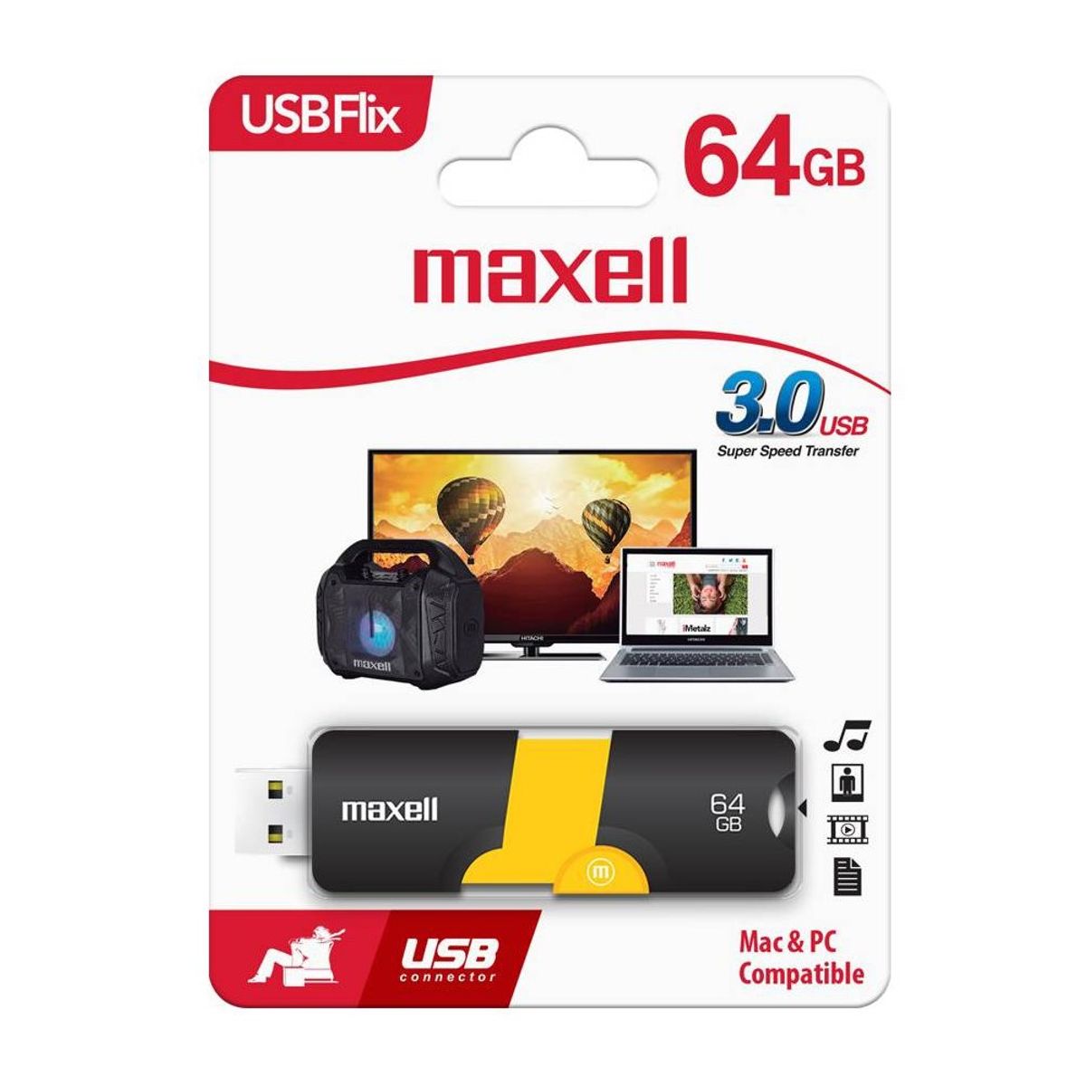 MAXELL - Pendrive 64GB Maxell USBFlix 3.0