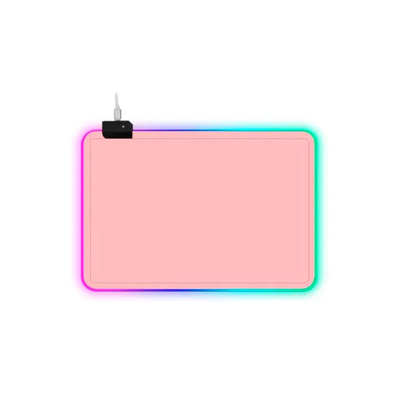 IMICE - Mousepad Gamer Led Rgb Usb 35x25cm Rosado