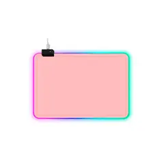 IMICE - Mousepad Gamer Led Rgb Usb 35x25cm Rosado
