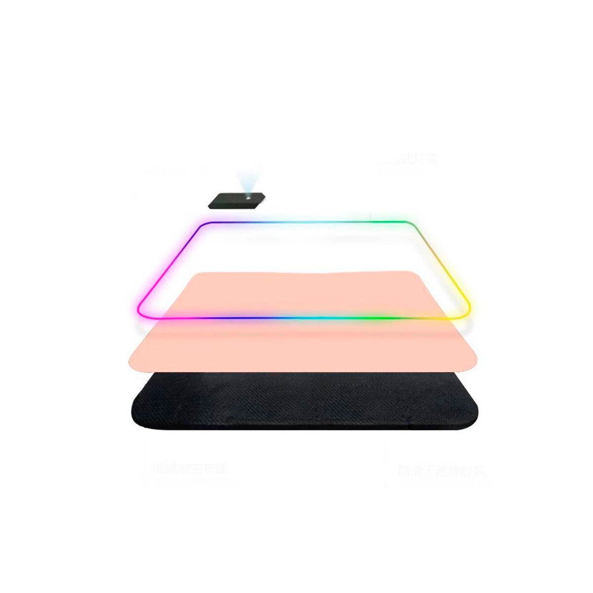 IMICE - Mousepad Gamer Led Rgb Usb 35x25cm Rosado