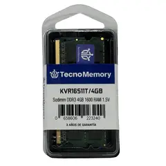 GENERICO - Memoria ram TecnoMemory Sodimm DDR3 4GB 1600 KVR16S11T/4GB