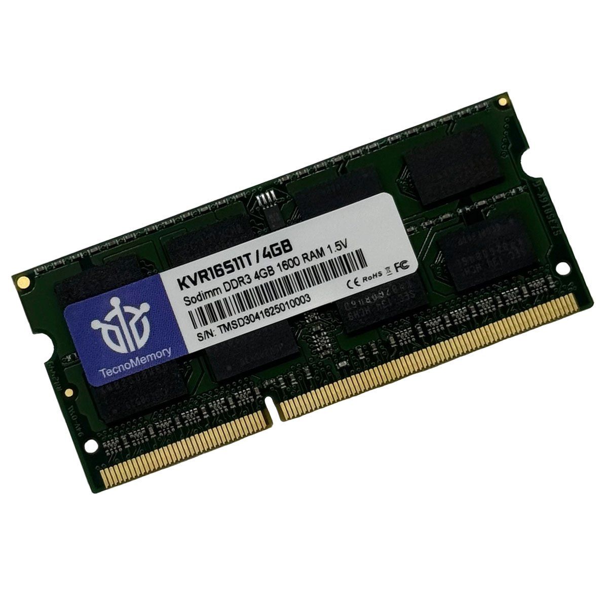 GENERICO - TecnoMemory Sodimm DDR3 4GB 1600 KVR16S11T/4GB
