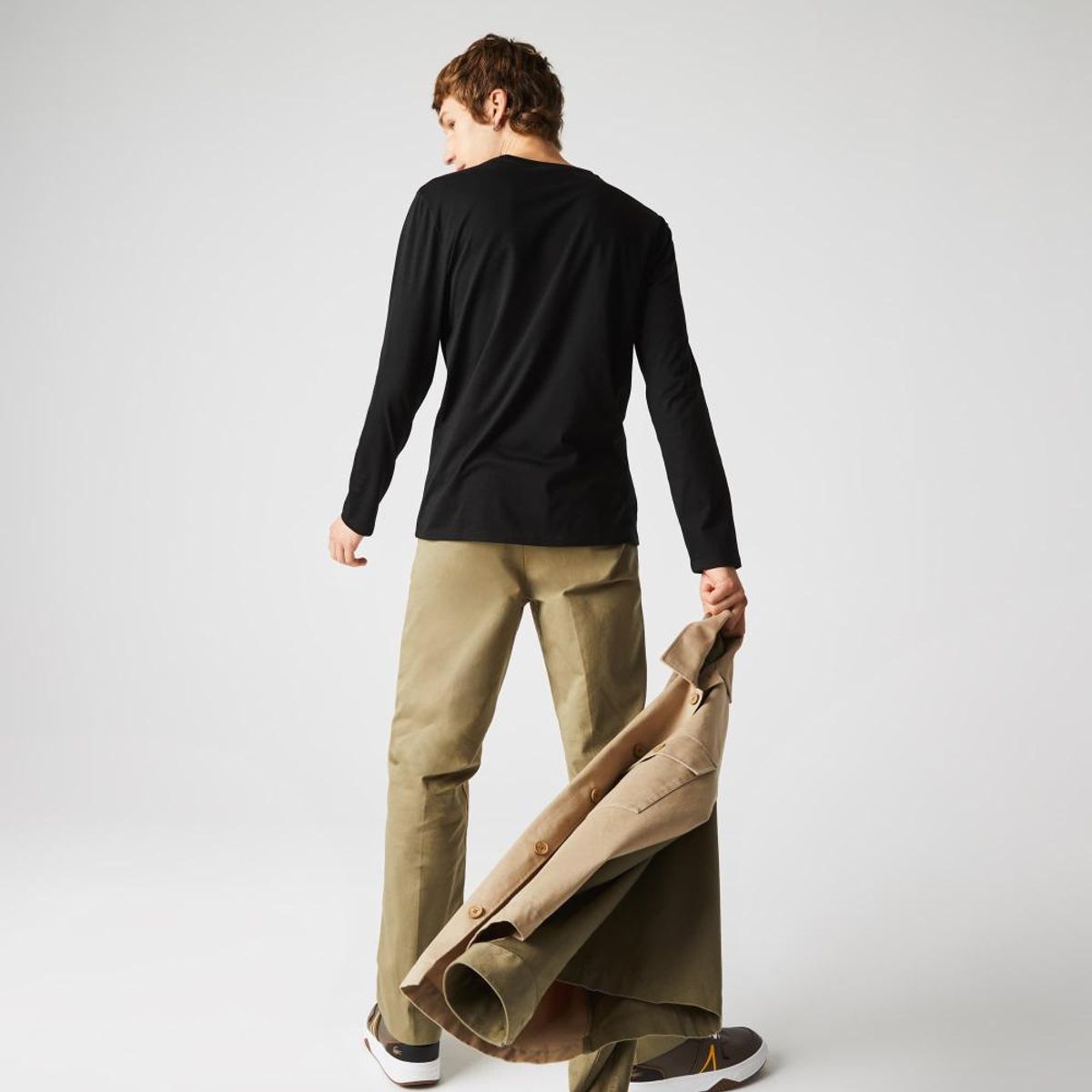 LACOSTE - Polera Manga Larga Cuello V Hombre Lacoste TH6711