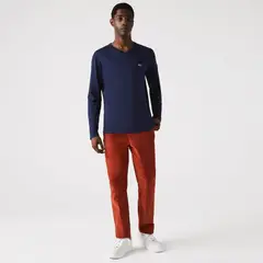 LACOSTE - Polera Manga Larga Cuello V Hombre TH6711