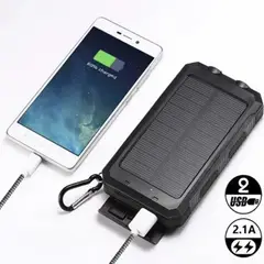 MLAB - Power Bank Carga Solar 10000mah Negro Batería Externa