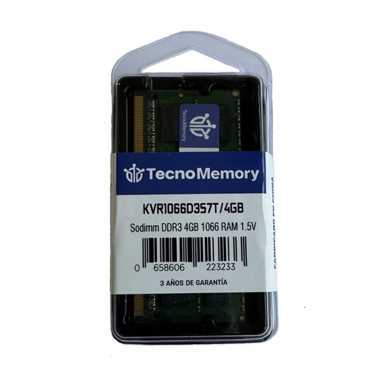 GENERICO - Memoria ram TecnoMemory Sodimm DDR3 4GB 1066Mhz KVR1066D3S7T4GB
