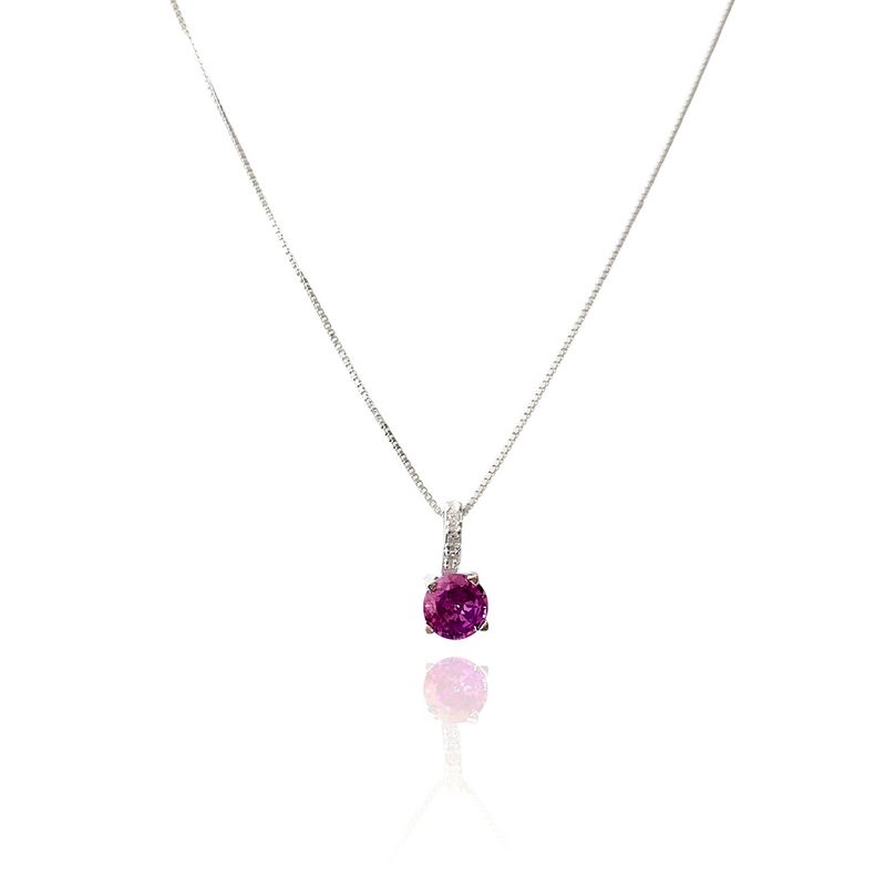 ANDREA COGGIOLA JOYAS - Collar Punto De Luz Virginia Circón Morado Plata Fina 925